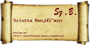Szlotta Benjámin névjegykártya