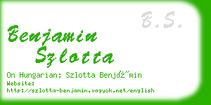 benjamin szlotta business card